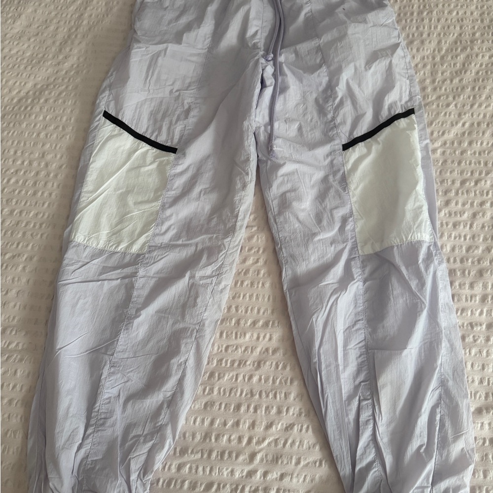 Light Lavender Track Pants with White Patch Pockets